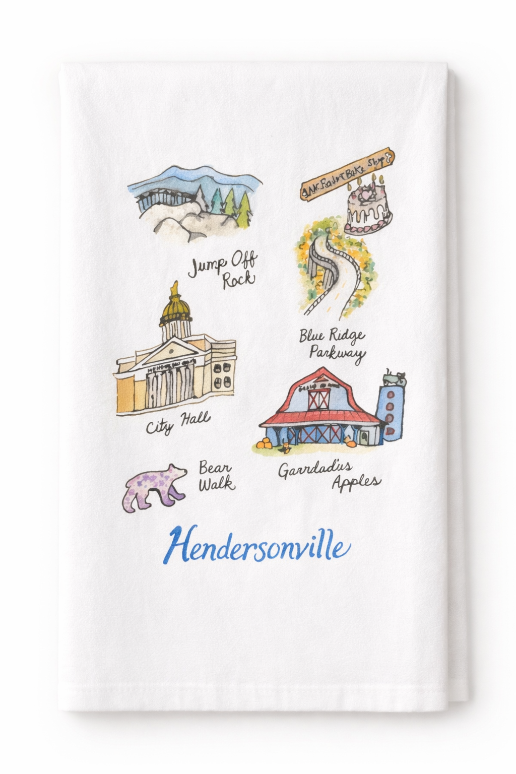 Hendersonville NC Tea Towel